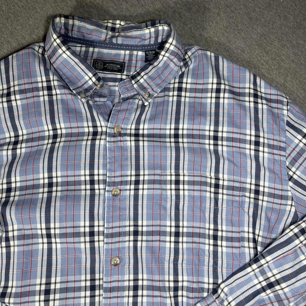 Arrow RN:36543 Men's XL Long Sleeve Button-Down Plaid Shirt XL
